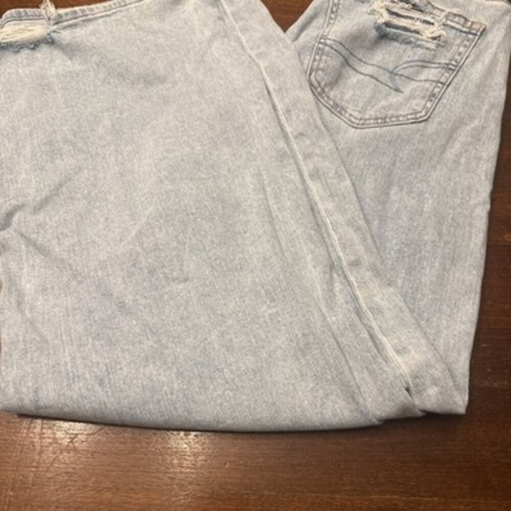 American Eagle Outfitters Super High Rise Baggy Wide Leg Light Wash Blue Size 4 - Picture 4 of 16